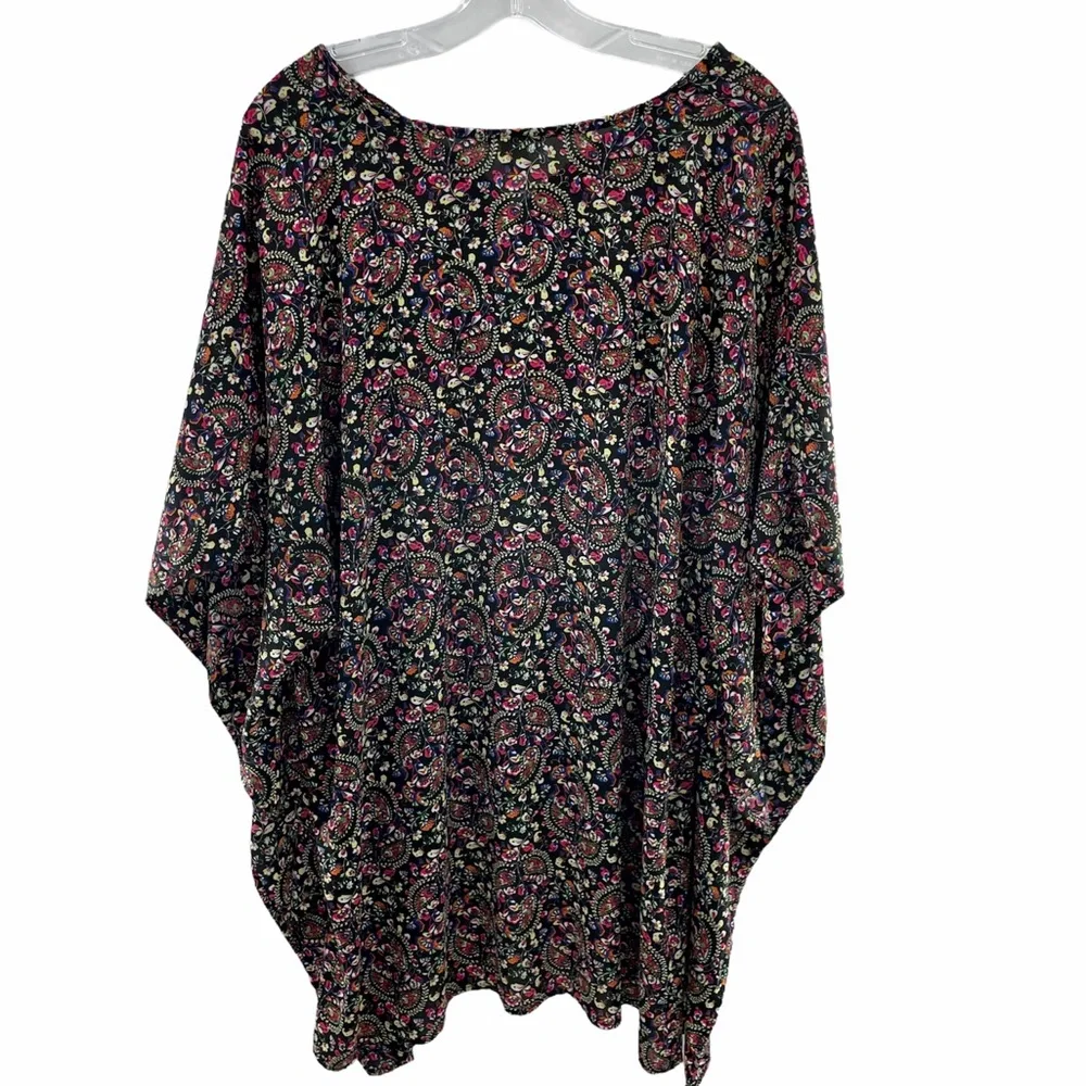 Westbound Multicolor Floral Paisley Print Kimono Top Size 2X - Picture 6 of 6
